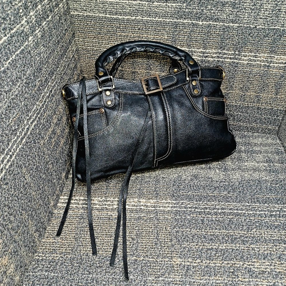 Carla Mancini Black Italian Leather handbag
